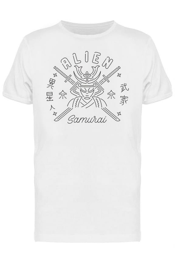 Black Japanese Alien Samurai T-Shirt Men -Image by Shutterstock, Male Medium