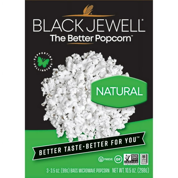 Black Jewell Microwave Popcorn, Natural Flavor, 3 Ct
