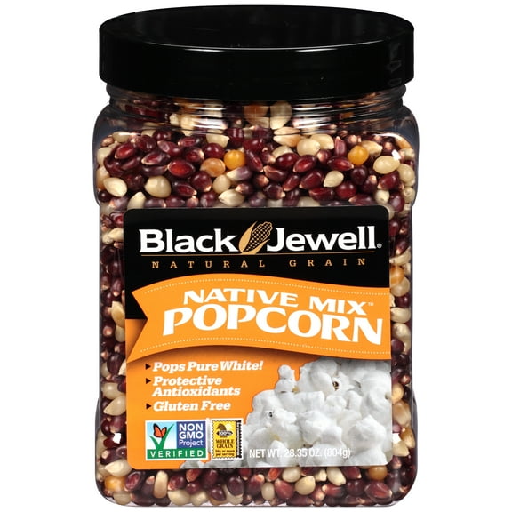Black Jewell Popcorn Kernels, Native Mix, 28.35 Oz Jar