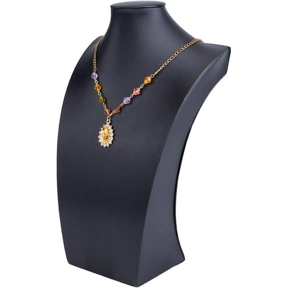 Black Jewelry Display Bust Leather Necklace Chain Display Stand Holder Stands Jewelry Easel Stand Tower Rack for DIY Home Selling Trade Shows