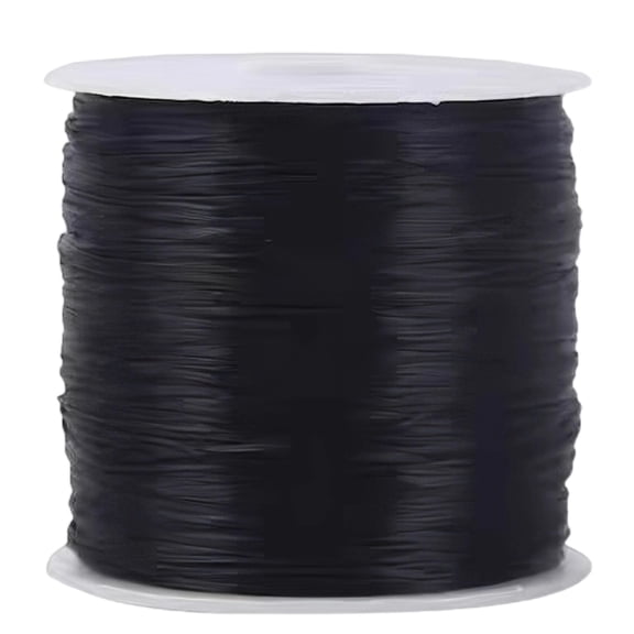 Black Jewelry Elastic Cord, 1640 ft Beading Elastic Cord for Bracelet Necklace, 0.03 in / 0.8 mm Sturdy Stretch Thread String for DIY Craft Projects, Craft Elastic Cord Making and Jewelry Repair