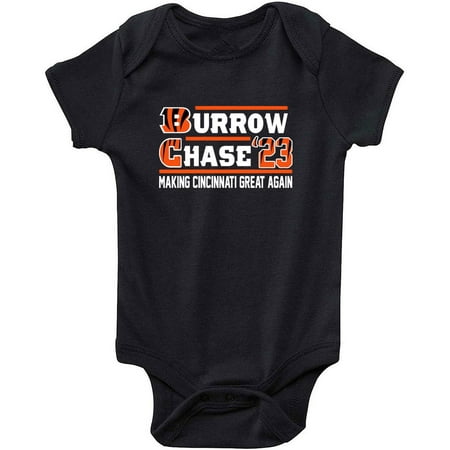 Black Joe Burrow Bengals Jamarr Chase Bengals 2023 Baby 1 Piece
