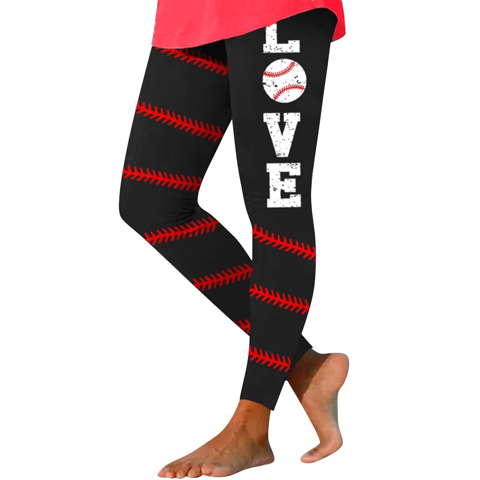 Squat Proof Leggings For Women,Workout Leggings For Women Fashion 2024  Baseball Print Leggings Casual Comfy Stretch Capris Tights Yoga Pants,Sweatpants  Set For Women 