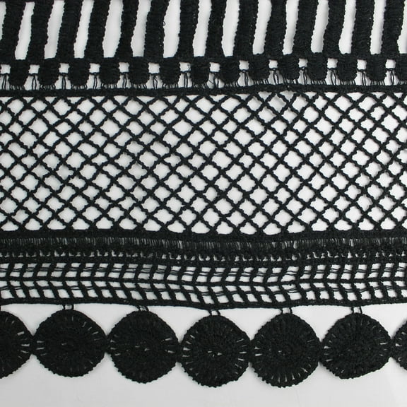 Black Judy Pattern Chemical Lace Fabric, DIY Projects by the Yard