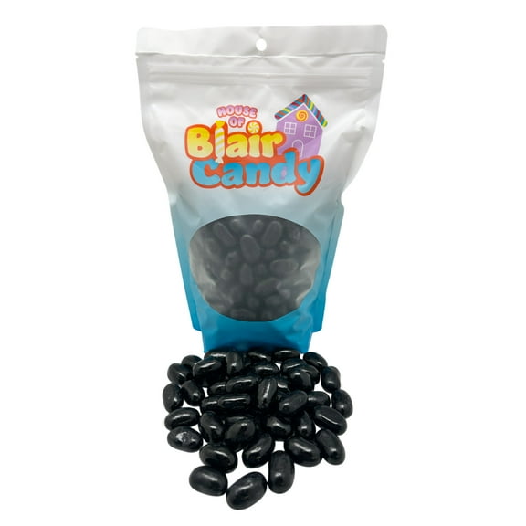 Black Jumbo Jelly Beans - 3 lb Resealable Stand-up Candy Bag