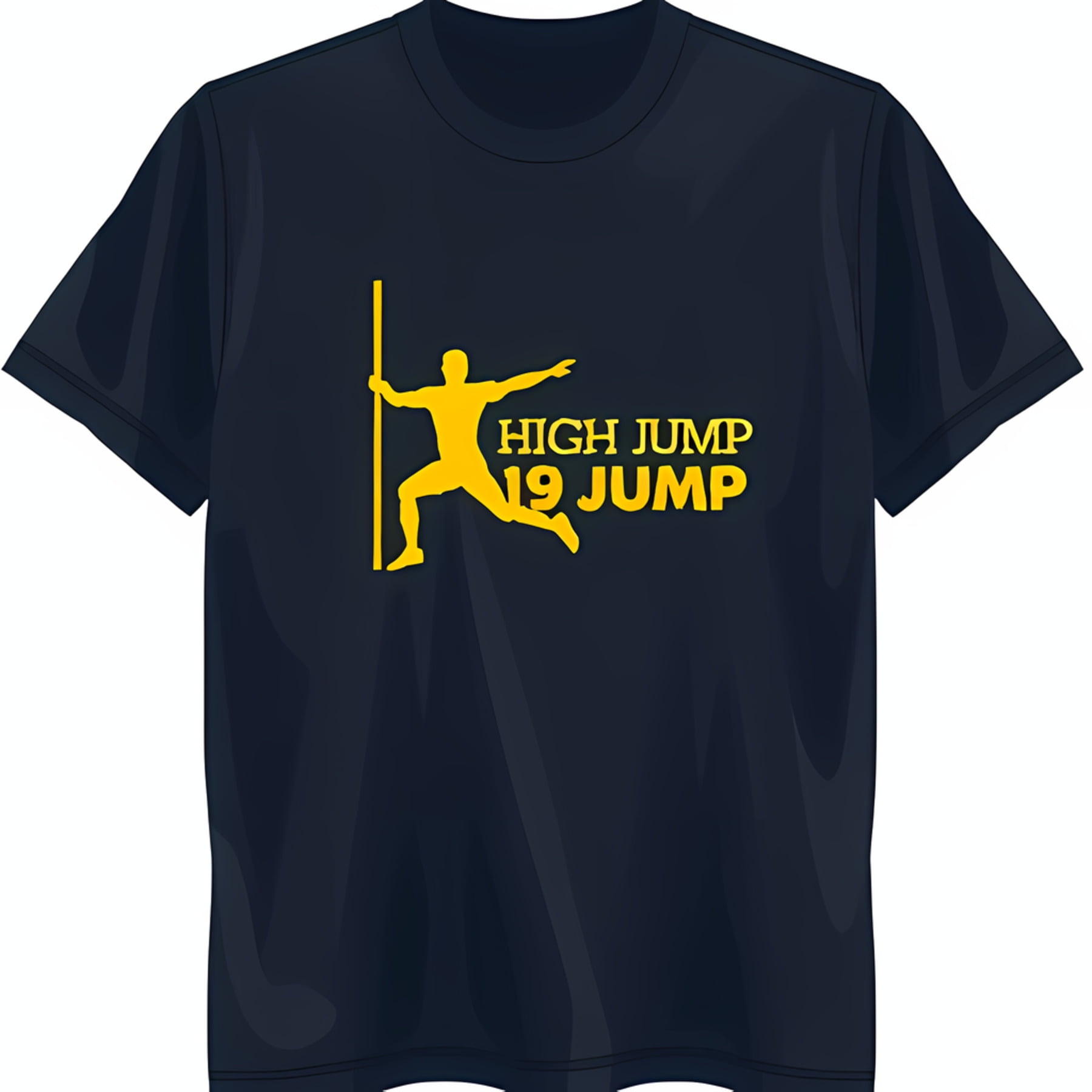 Black Jump TShirt with Gold of Casual Neck Tee