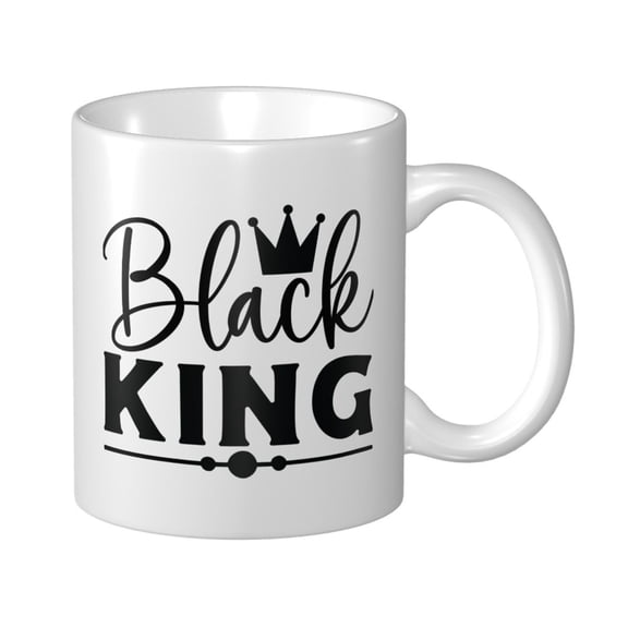 Black KING Ceramic Coffee Mug, Black History Month Gift for Black Women Men - 11oz Tea Mug, Empowering African American Tea Cup, Melanin Gifts