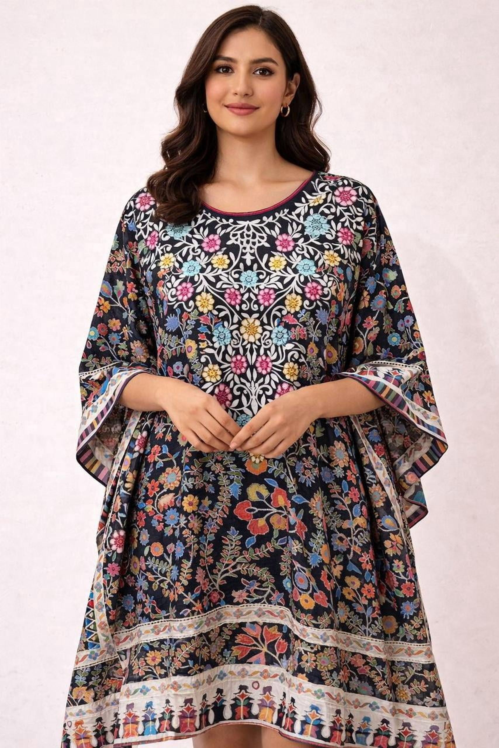 black kalamkari dress Black Anarkali With Wide Kalamkari Border Folksie