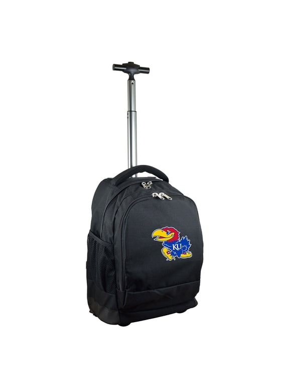 Black Kansas Jayhawks 19'' Premium Wheeled Backpack