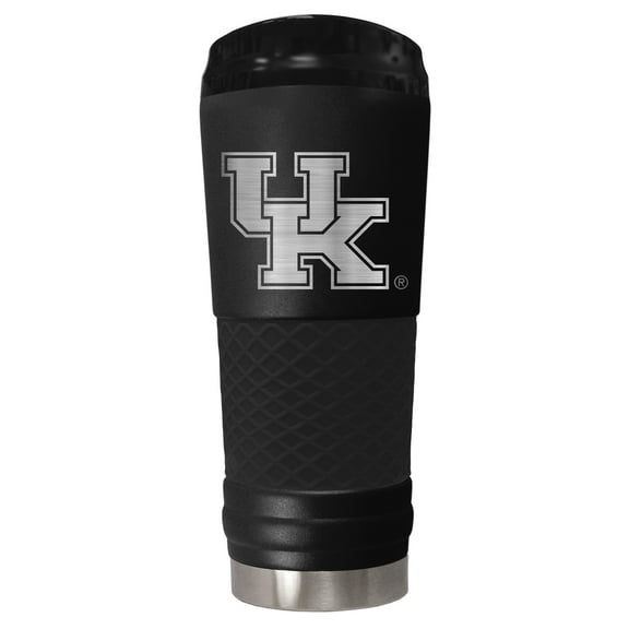 Kentucky 24 ounce vacuum insulated stainless steel tumbler in black powder coat and laser etched team logo
