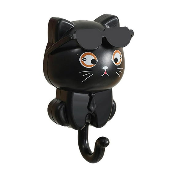 Black Key Shape Hooks Adhesive Coat Hooks Cute Decorative Hooks For Keys Towel Hat Wall Mount No Drill Installation Black 4.5X8.5Cm