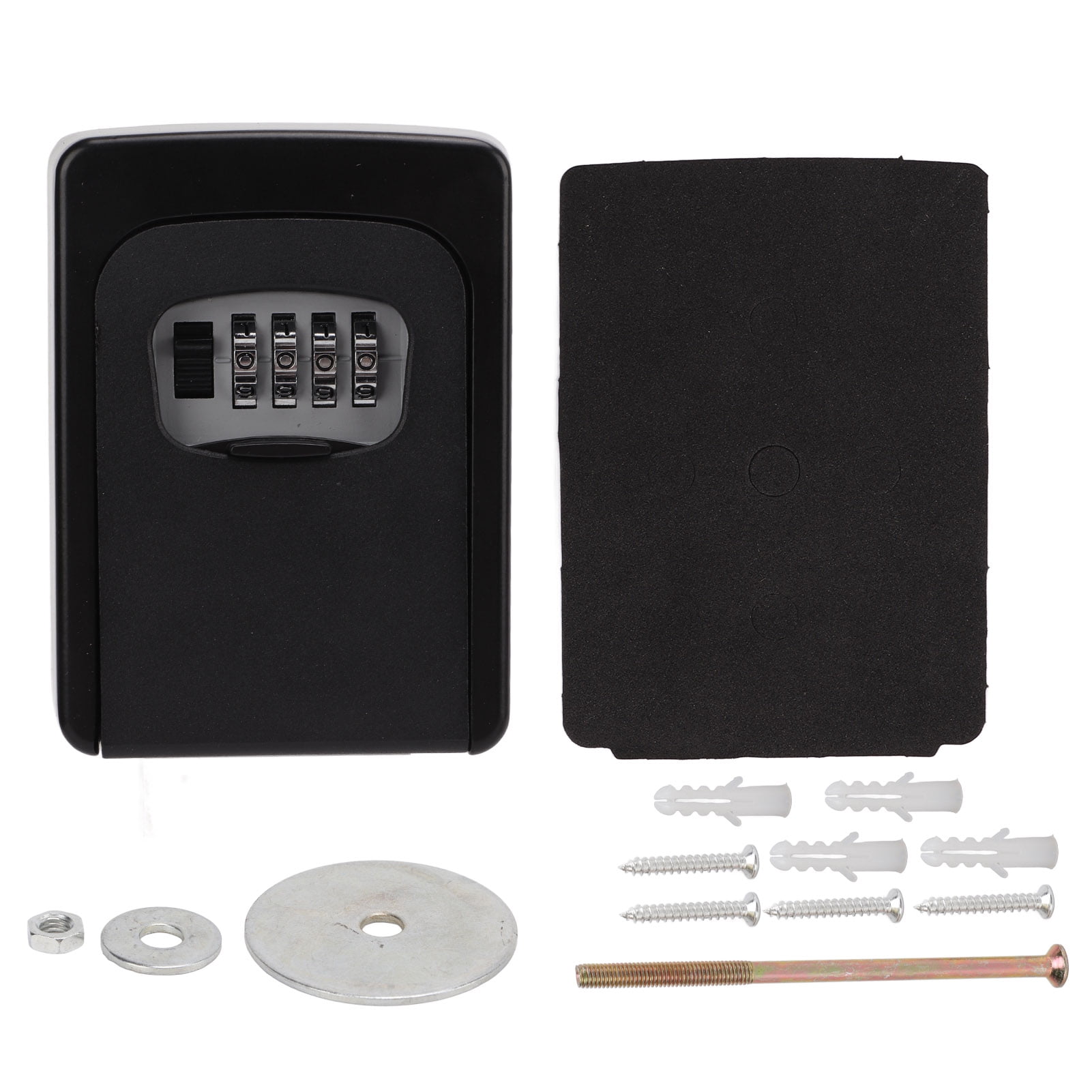 Black Key Storage Lock Box Wall Mounted Security 4 Digit Combination