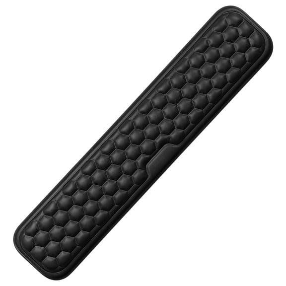 Black Keyboard Wrist Rest Pad, 14.2 x 3.1 x 0.8 in Memory Foam Wrist Support for Computer Keyboard, Ergonomic Desk Elbow Rest with Non-Slip Base, Honeycomb Texture for PC Gaming, Typing