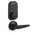 Black Keyless Entry Door Lock with Handle Set, 10.35 x 9.25 x 3.86 ...