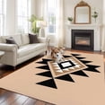 thumbnail image 1 of Black Khaki Boho Area Rug 5x7 FT, Non Slip Bedroom Throw Carpet, Aztec Southwest Ethnic Geometric Art Washable Soft Floor Carpet Non-Shedding Rug for Dining Room Bedside Classroom Desk, 1 of 9