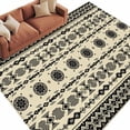 thumbnail image 1 of Black Khaki Boho Area Rugs Collection 5'x7', Vintage Ethnic Tribe Abstract Art Retro Non Slip Indoor Rectangle Throw Runner Rug Floor Mat Carpet for Living Room Dining Table Bedroom Nursery, 1 of 9