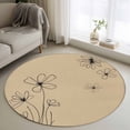 thumbnail image 1 of Black Khaki Round Area Rug 3Ft Washable Small Circle Rugs for Kitchen Entryway, Spring Flora Non-Slip Carpet Floor Mats Indoor Outdoor Carpet Runner Aesthetic Home Decor, 1 of 8