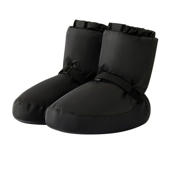 Black Kids Dance Shoes With Straps And Thickened Design For Warm Practice And Soft Sole Comfort