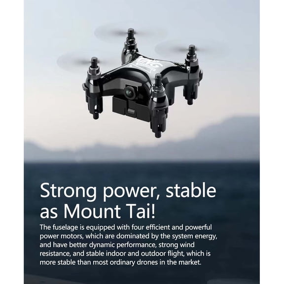 Black Kids Mini Drone Remote Control Aircraft Portable Quadcopter Flight Toy With Simulated Camera