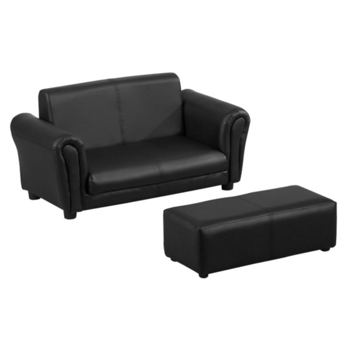 Black Kids Sofa Set with Comfortable Footstool Fast Amazon Shipping