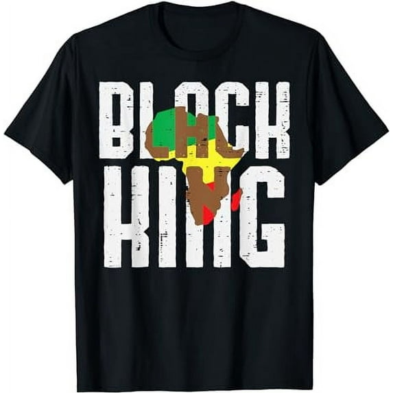 Black King Africa Map History Month African American Dad Men T-Shirt