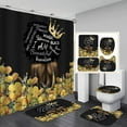 thumbnail image 1 of Black King Queen Bathroom Sets with Shower Curtain and Rugs, African American Couples Shower Curtains with Hooks for Bathroom Decor, Black Man Woman Fabric Bathroom Shower Curtain Set, 1 of 7