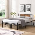 thumbnail image 1 of Black King Size Metal Bed | Sturdy System, Comfortable, Storage Under Frame, Fits All Mattresses, 1 of 2
