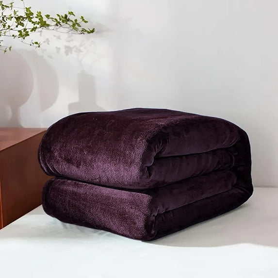 Black King Size Solid Flannel Throw Plush Cozy Super Soft Warm Bed Blanket