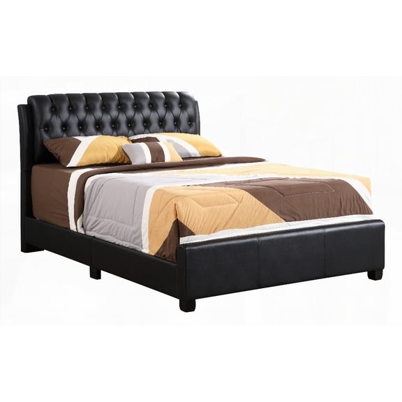Black King-Sized Bed Offering Robust Construction and Lasting Support for Relaxation
