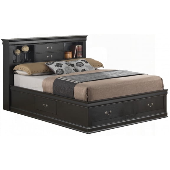 Black King Storage Bed with Sturdy Build and Ample Hidden Storage