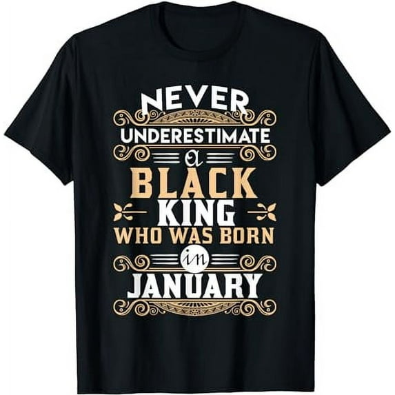 Black Kings Are Born In January T-Shirt - Birthday TShirts
