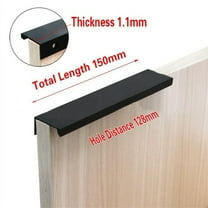 Black Kitchen Cabinet Door Handles Cupboard Drawer Concealed Finger Edge Pull 150mm