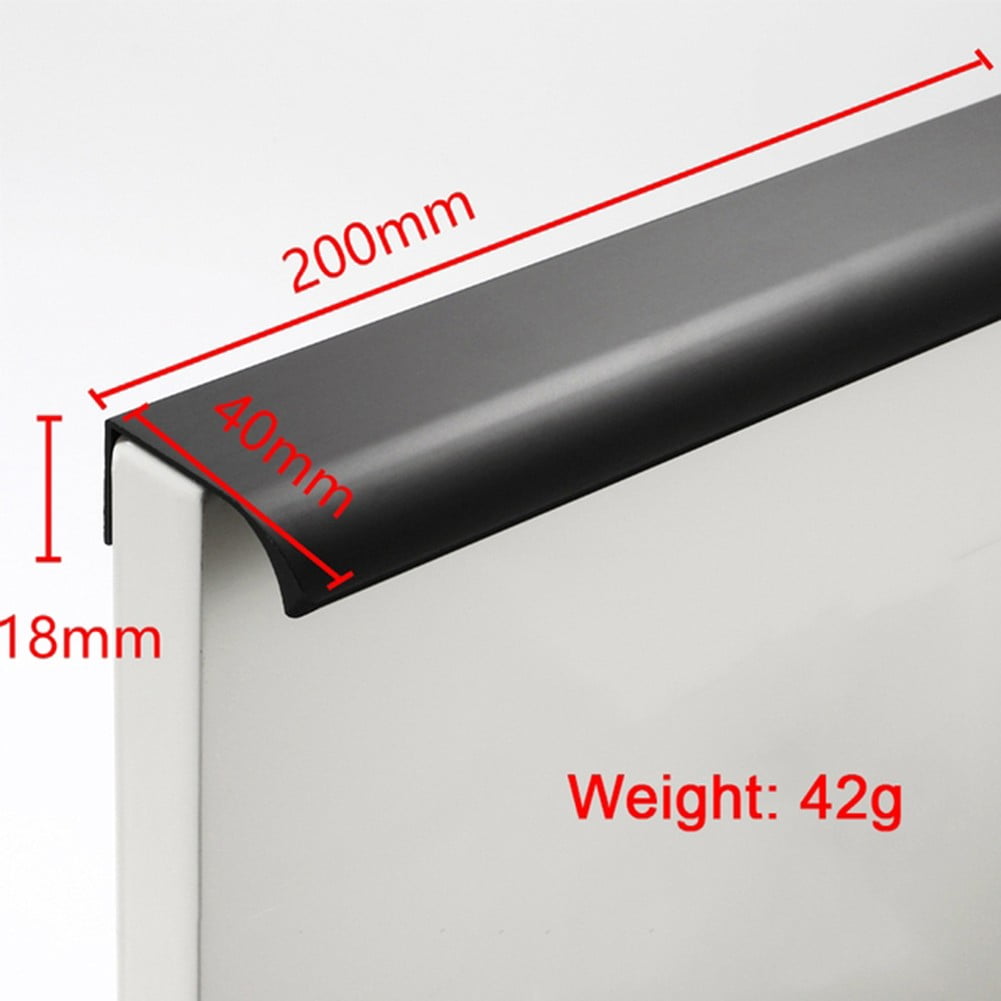 Black Kitchen Door Handles Cupboard Drawer Concealed Finger