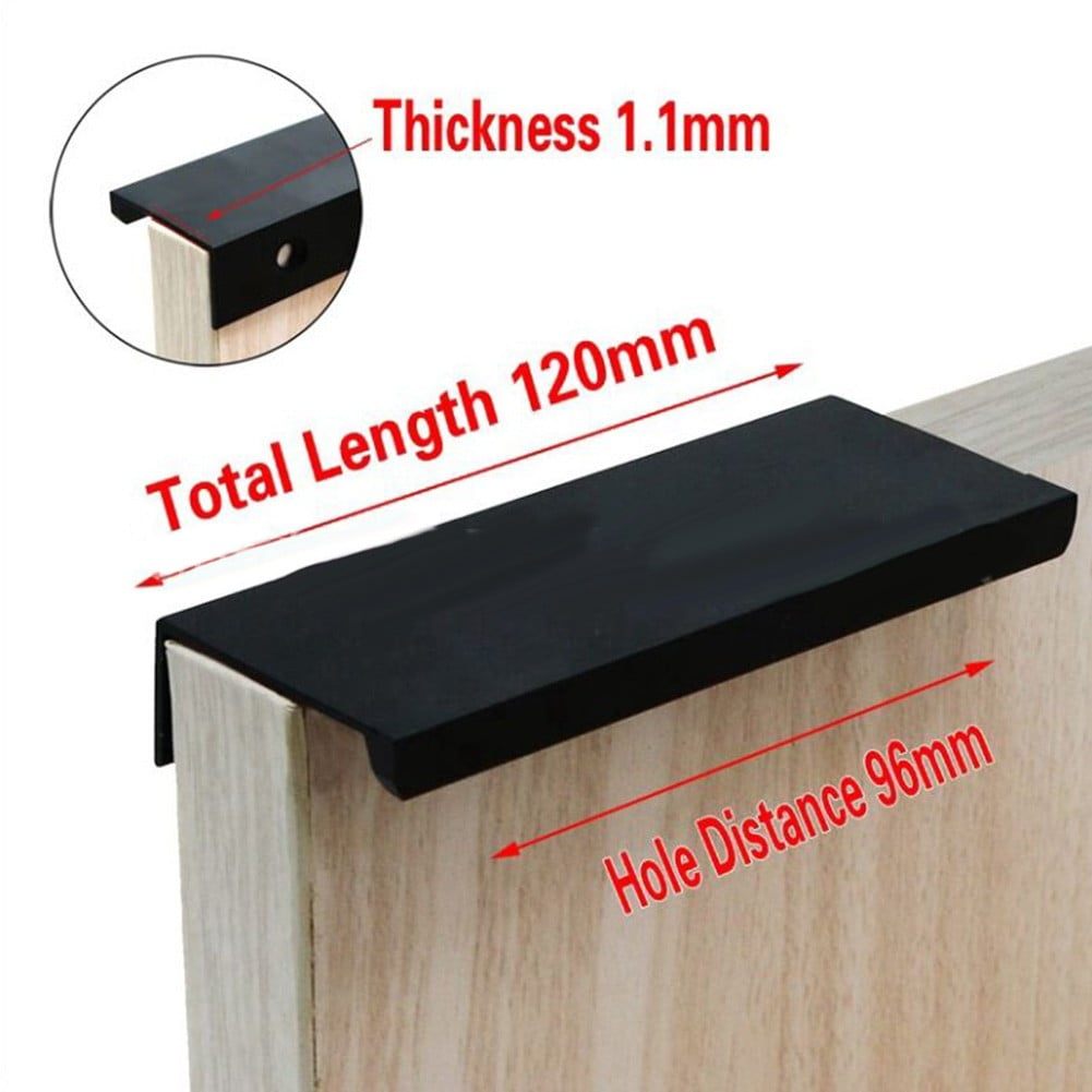 Black Kitchen Door Handles Cupboard Drawer Concealed Finger