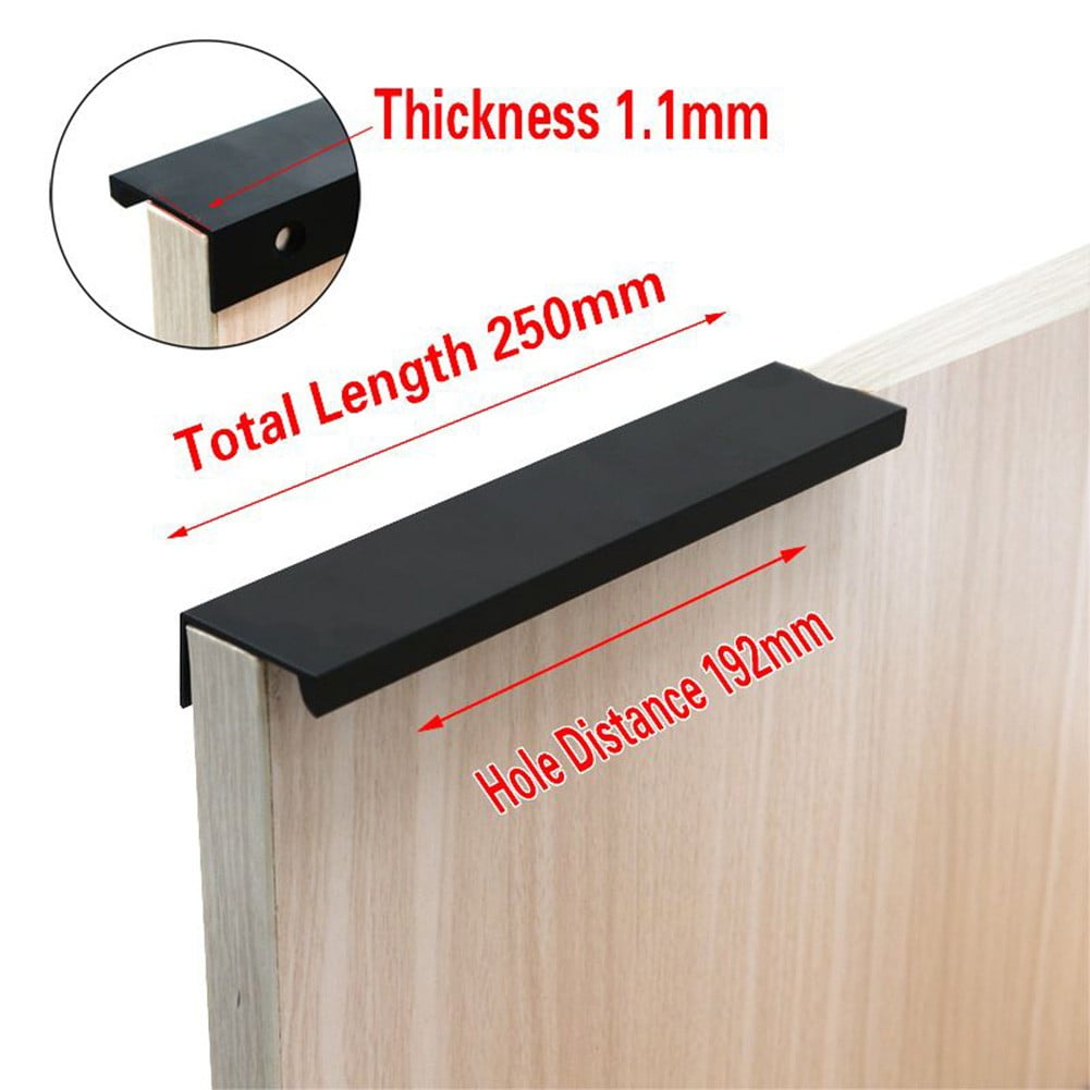 Black Kitchen Door Handles Cupboard Drawer Concealed Finger