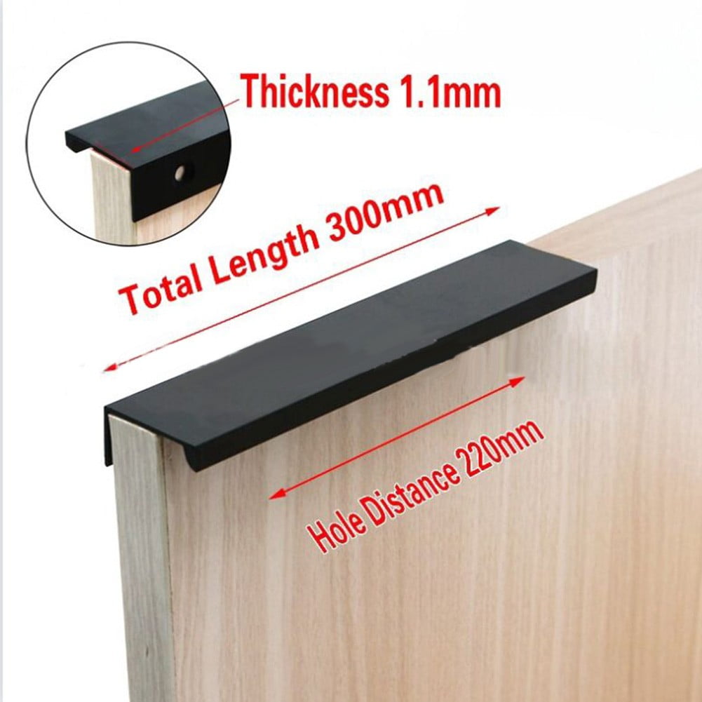 Black Kitchen Door Handles Cupboard Drawer Concealed Finger