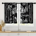 thumbnail image 1 of Black Kitchen Curtains 36 Inch Length Kitchen Doodle Window Curtains Over Sink Set of 2, Funny Short Tier Curtain for Kitchen, Abstract Small Kitchen Decor, 1 of 6