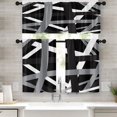 thumbnail image 1 of Black Kitchen Curtains Abstract Lines Art Window Curtains and Valances Set 36 Inch, Geometric Rod Pocket Short Tier Curtain, Modern Grey White Small Curtains for Kitchen Decor, 1 of 6