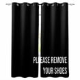 thumbnail image 1 of Black Kitchen Curtains Funny Letters Please Remove Your Shoes Cafe Short Curtains for Bathroom Blackout Window Curtain Grommet Small Window Treatment Tier Drapes for Bedroom Living Room 52"x45"x2, 1 of 9