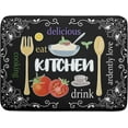 thumbnail image 1 of Black Kitchen Dish Drying Mat for Kitchen Counter Decor Black Coffee Bar Dishes Pad Dish Drainer Rack Mats Reversible Absorbent Dishes Pad Quick Dry Protector for Tableware Countertop 16"x18", 1 of 6