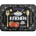thumbnail image 1 of Black Kitchen Dish Drying Mat for Kitchen Counter Decor Black Coffee Bar Dishes Pad Dish Drainer Rack Mats Reversible Absorbent Dishes Pad Quick Dry Protector for Tableware Countertop 16"x18", 1 of 6