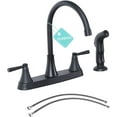 thumbnail image 1 of Black Kitchen Faucet, Kitchen Faucet with Sprayer, 3 Hole or 4 Hole Matte Black Faucet for Kitchen Sink, Stainless Steel Touck Kitchen Sink Faucet with Side Sprayer, 1 of 14