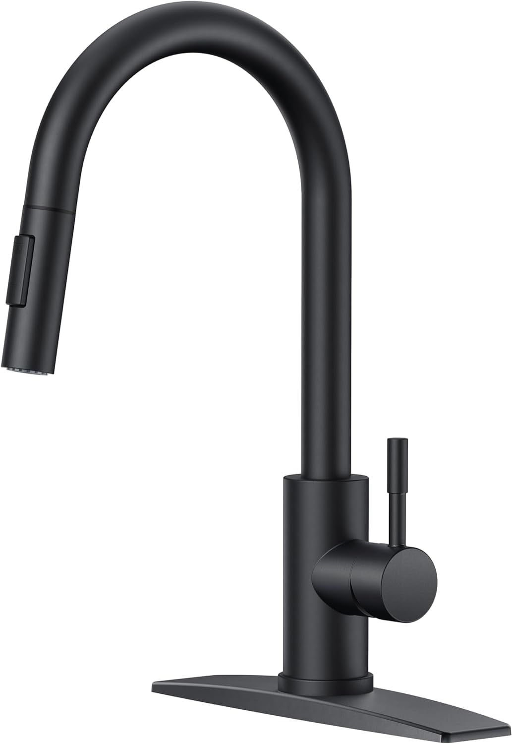 Black Kitchen Faucet with Pull Down Sprayer, High Arc Modern Classic ...