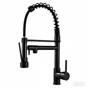 Matte Black Commercial Kitchen Faucet High Arch Spring Design, Pull Down Sprayer, Single Handle & Fingerprint-Free Finish. Ideal for Farmhouse, Laundry, Utility Sink, and RV.