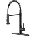 thumbnail image 1 of Black Kitchen Faucet with Pull Down Sprayer, Stainless Steel Single Handle Classic Spring Commercial Sink Faucet for Laundry & Utility Room RV Camper Bar Farmhouse, 1 of 13