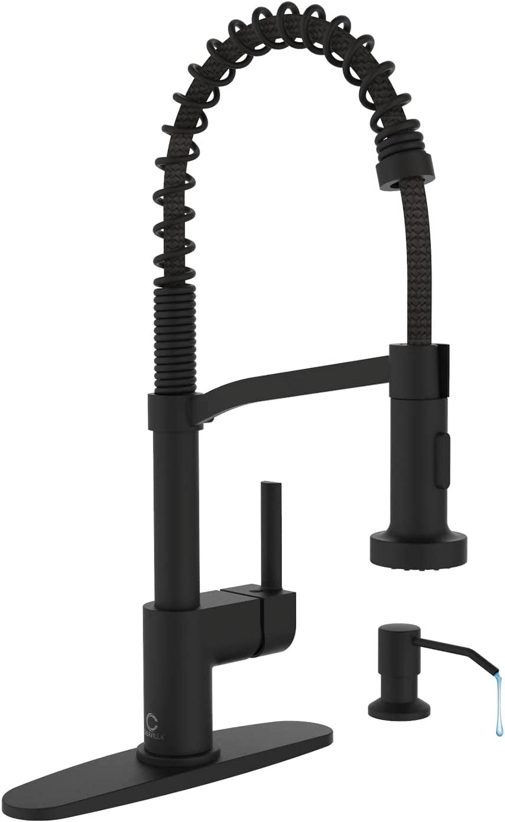 Black Kitchen Faucet Soap Dispenser, Faucet for Kitchen Sink, Kitchen