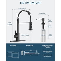 Black Kitchen Faucet with Soap Dispenser, Stainless Steel Single Handle Modern Spring Commercial Sink Faucet with Pull Down Sprayer for Laundry & Utility Room RV Camp Bar Farmhouse