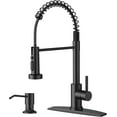 thumbnail image 1 of Black Kitchen Faucet with Pull Down Sprayer, Stainless Steel Single Handle Classic Spring Commercial Sink Faucet for Laundry & Utility Room RV Camper Bar Farmhouse, 1 of 8