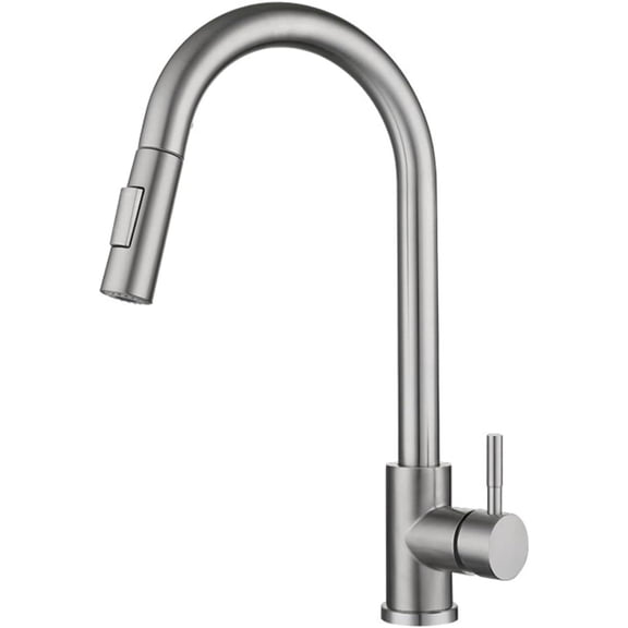 Black Kitchen Faucet Two Function Single Handle Pull Out Mixer Hot and Cold Water Tap Deck Mounted Stream Sprayer Head