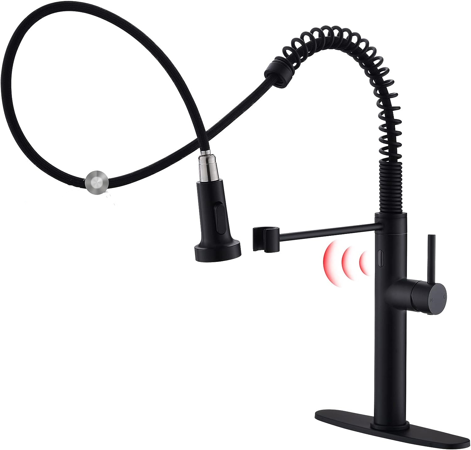 Black Kitchen Faucet with Pull Down Sprayer,Touchless Motion Sensor